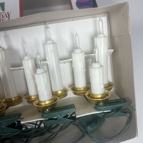Vintage Holiday Time 15 Light Triple Cluster Candle Set. Clip On - Picture 5 of 7